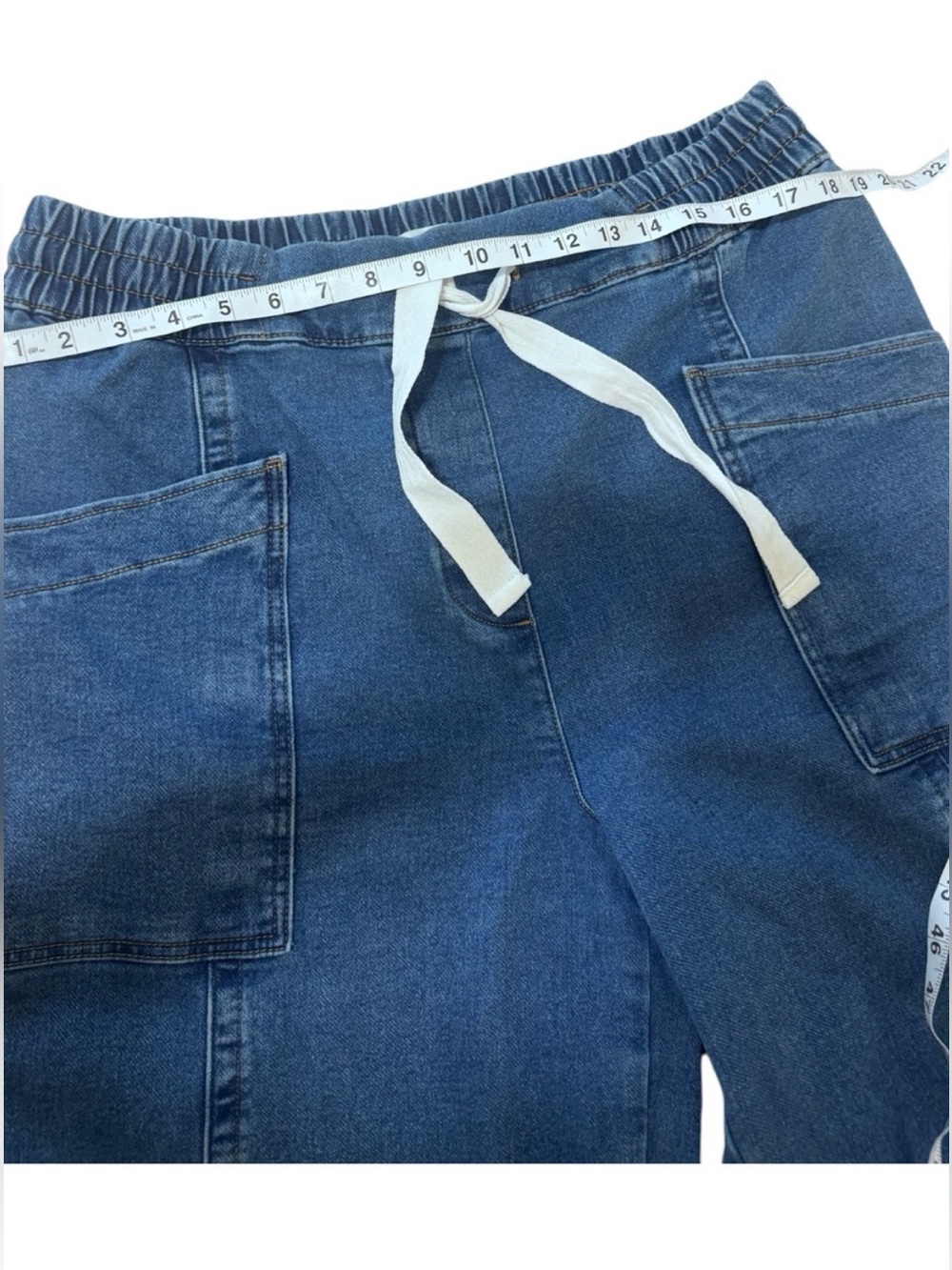 Maeve x Anthropologie Indigo Wide-Leg Denim Drawstring Jeans - Picture 4 of 7